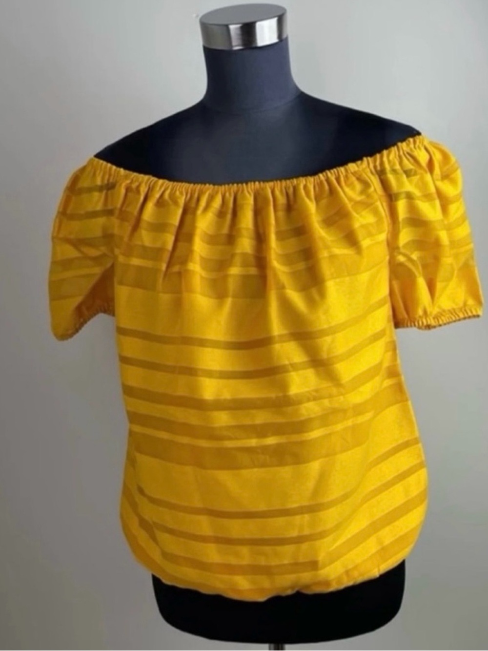New York & Company Mustard Yellow Off Shoulder Blouse